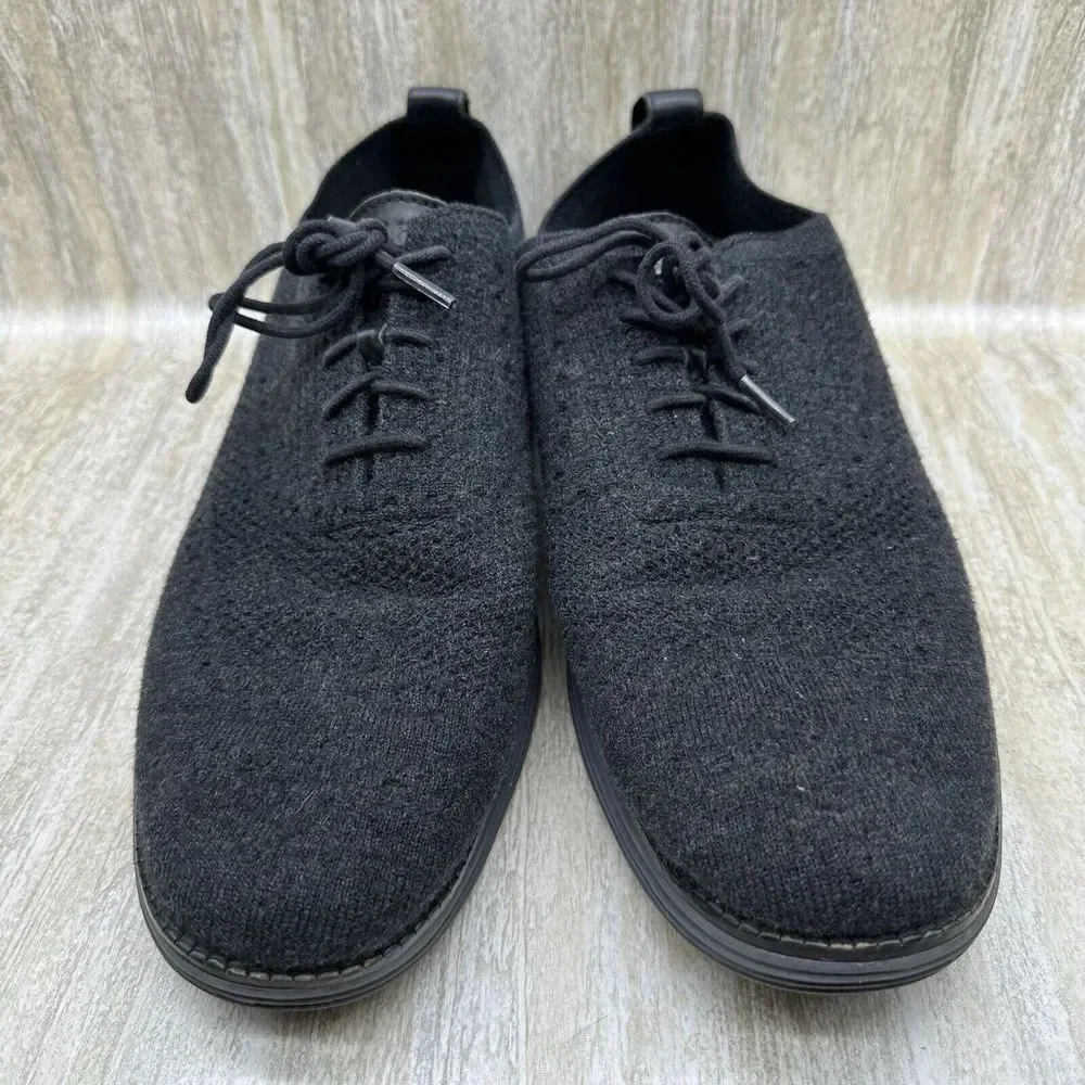Cole Haan Grand OS Mens Size 11.5M Gray‎ Oxford Knit Lace Up Comfort Shoes